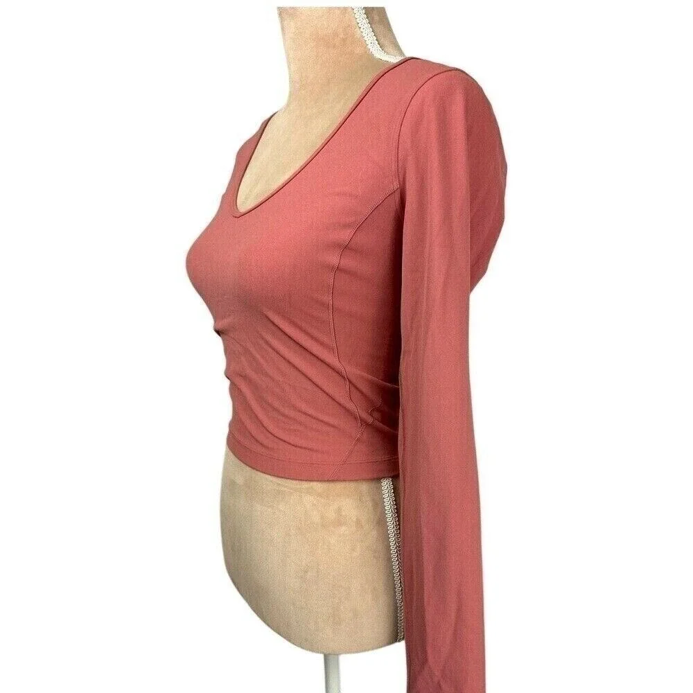Lululemon Align Long Sleeve Cropped Top Pink‎ Sz 6 New W/Tag